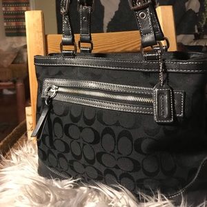 Black Coach signature “C” shoulder bag